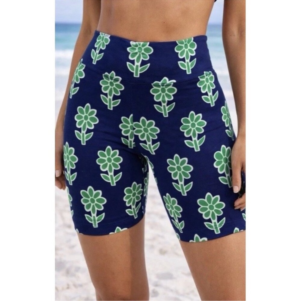 NWT Rhode Naomi biker shorts cobalt floral